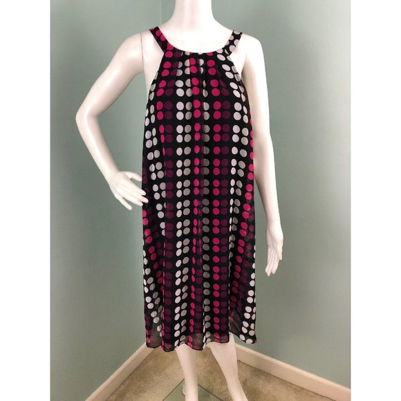 NWT Womens CeCe by Cynthia Steffe Black Dot Steam Halter Shift Dress Sz 14 - Picture 2 of 10